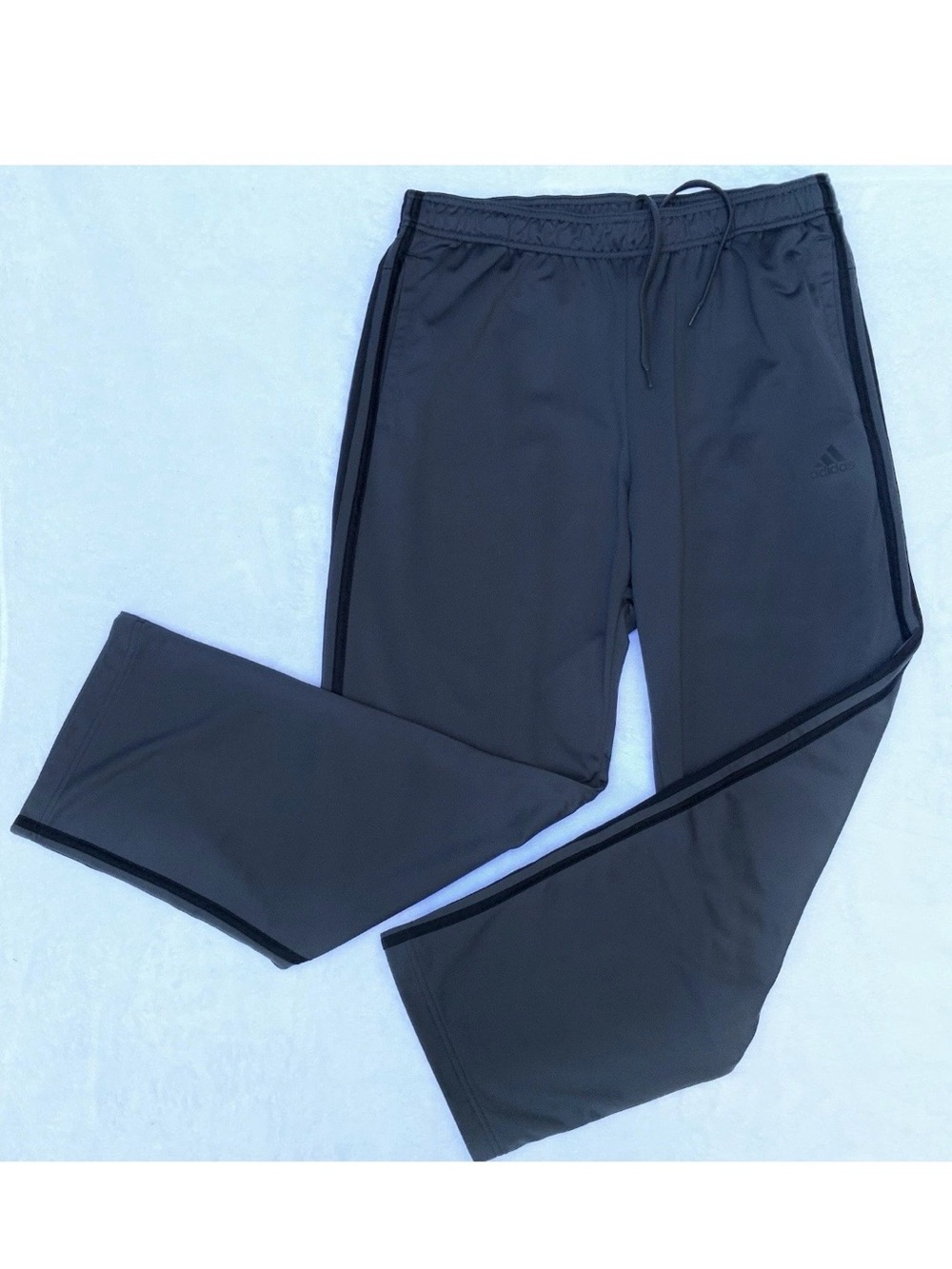 Adidas 3-Stripes Tricot Track Pants Men’s Sz XL Black Gray Athletic Training Gym